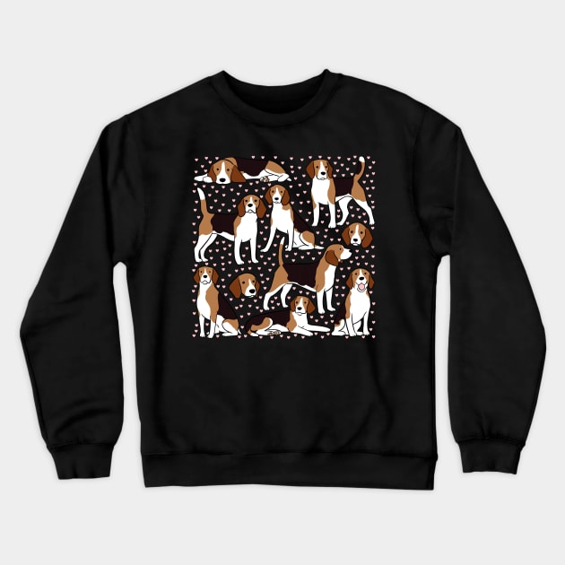 Cute beagle dog pattern Crewneck Sweatshirt by Yarafantasyart